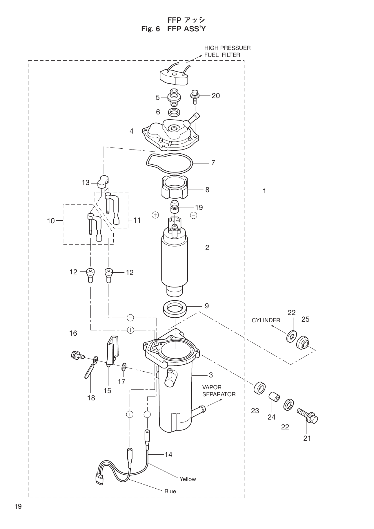 Tohatsu MD70B, MD90B FFP ASS'Y parts diagram