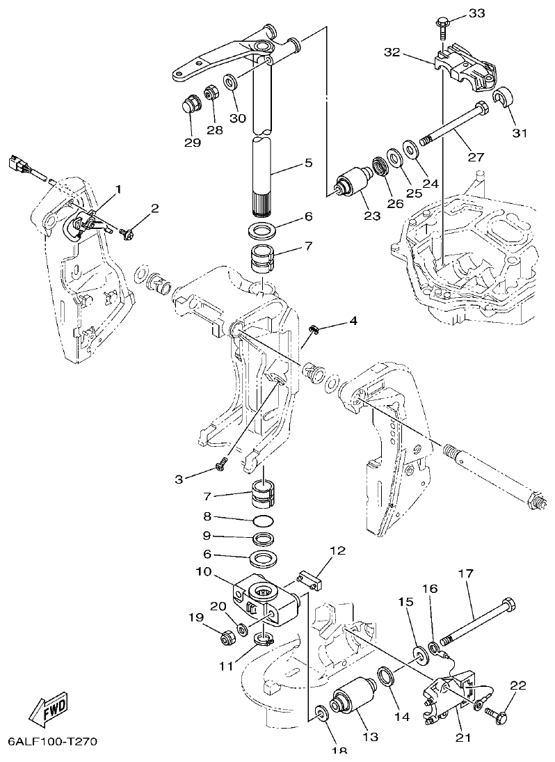 Yamaha F250HET, FL250HET BRACKET 2 parts diagram