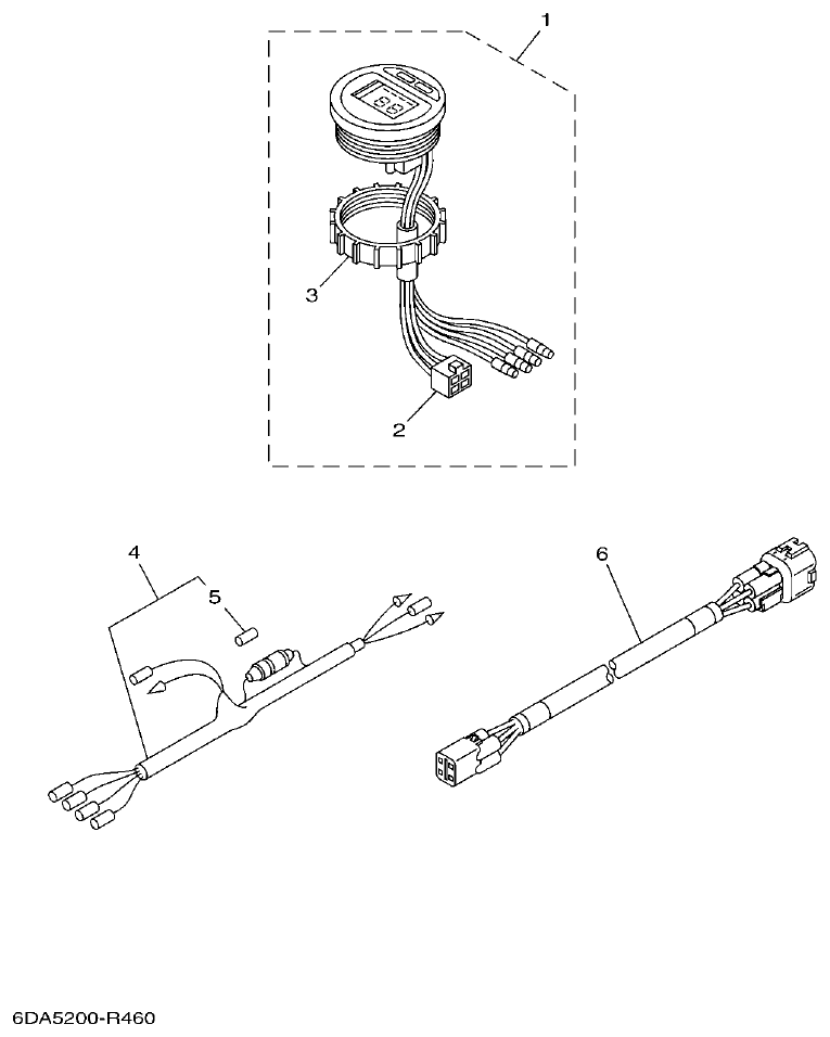 Yamaha 60FET, 60FETO, 70BETO METER 2 parts diagram