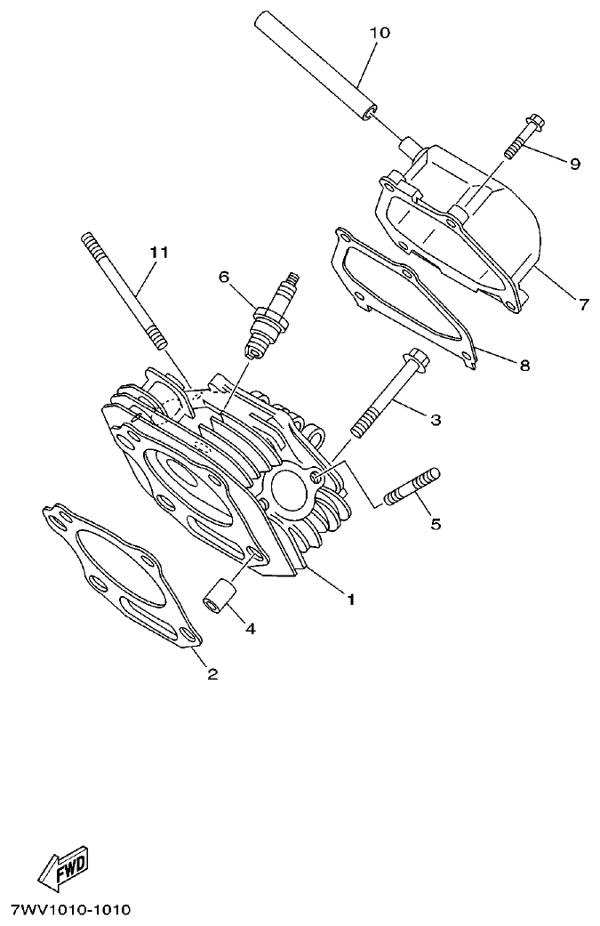 Yamaha 7WY2 CYLINDER parts diagram