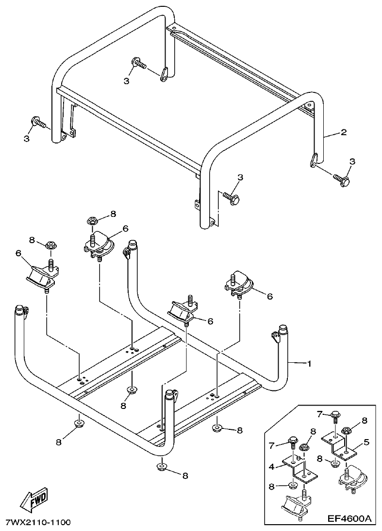Yamaha 7WY2 FRAME parts diagram
