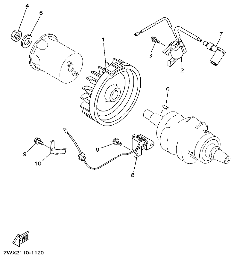 Yamaha 7WY2 MAGNETO parts diagram