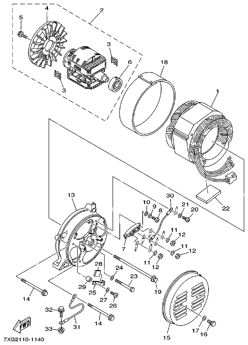 Yamaha 7WY2 GENERATOR 1 (EF4600A) parts diagram