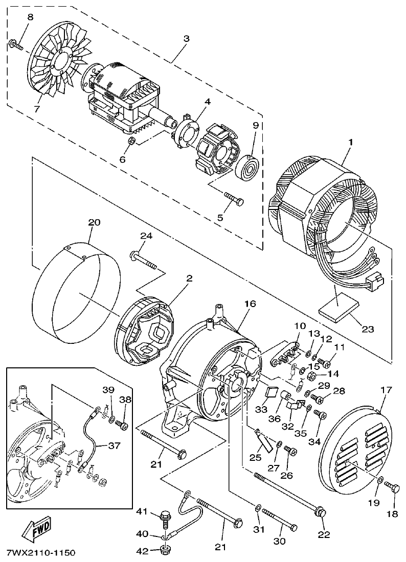 Yamaha 7WY2 GENERATOR 2 (EF6600A) parts diagram