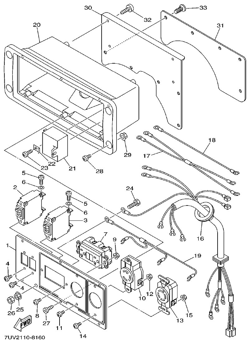 Yamaha 7WY2 CONTROL BOX 1 (EF4600A) parts diagram