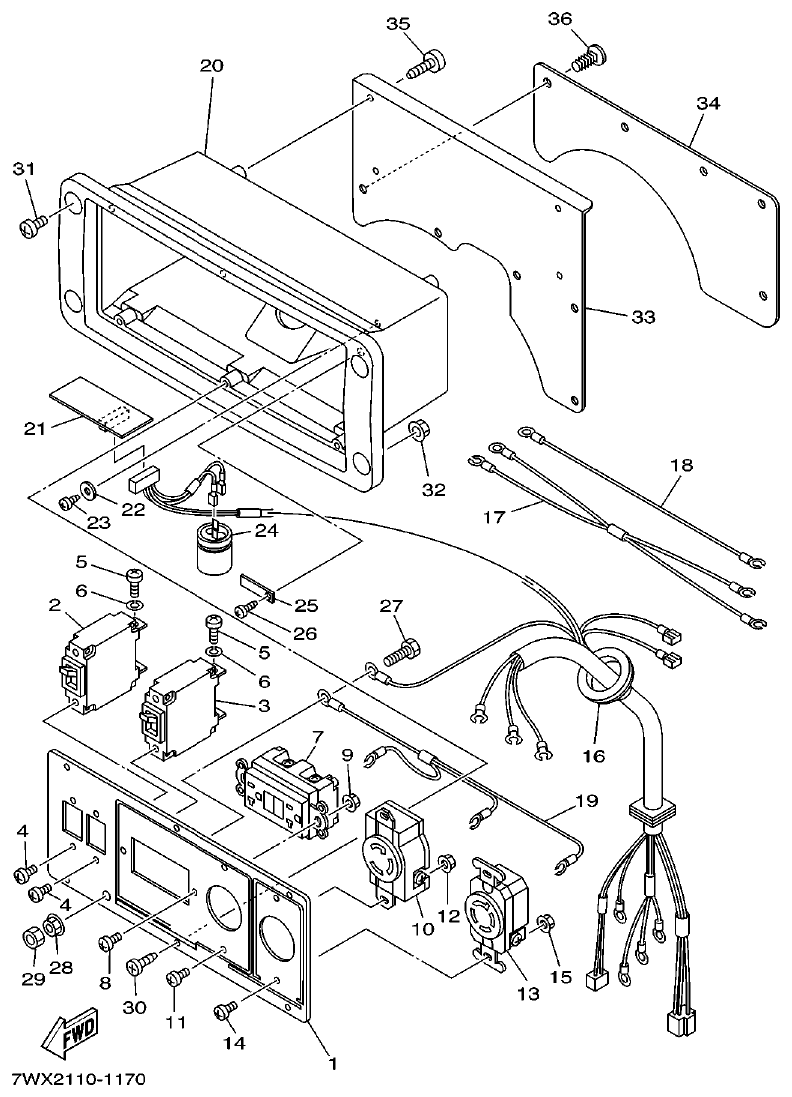 Yamaha 7WY2 CONTROL BOX 2 (EF6600A) parts diagram