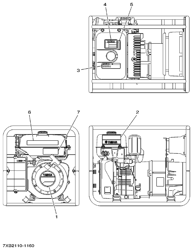 Yamaha 7WY2 LABELS parts diagram