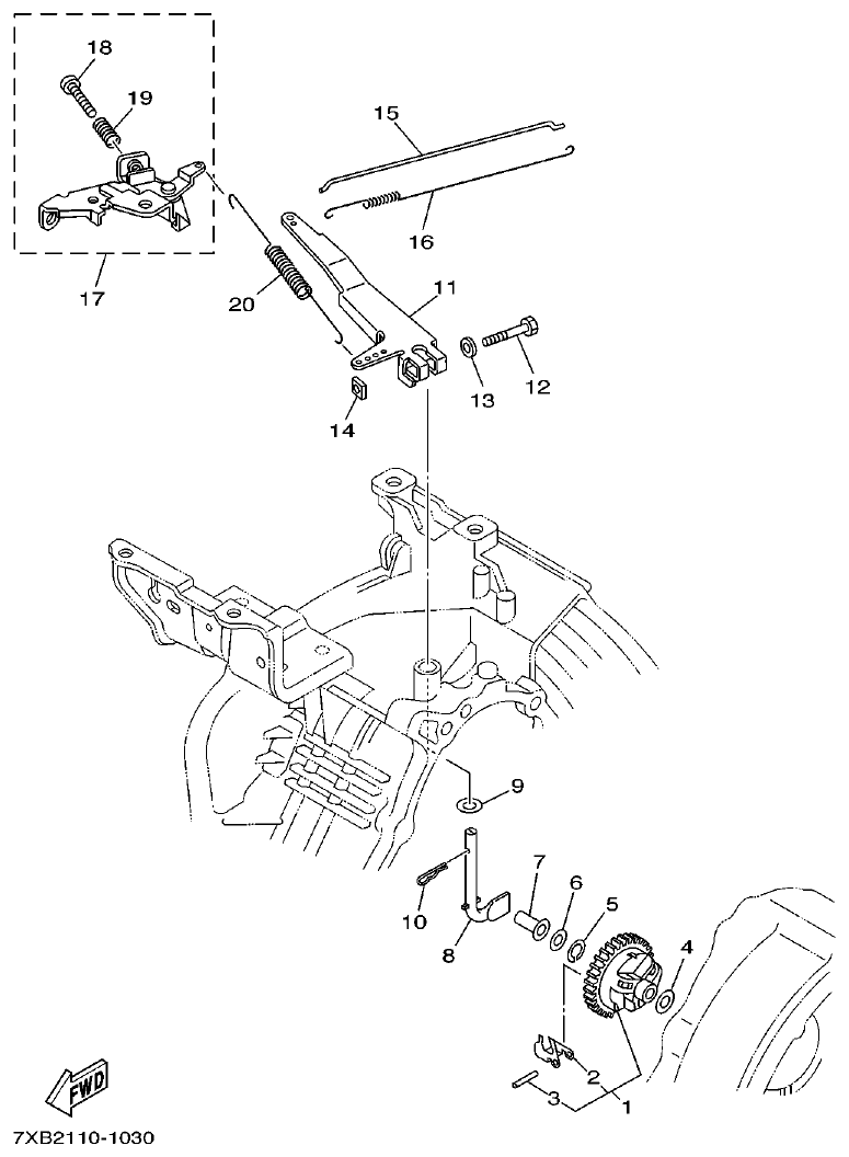 Yamaha 7WY2 GOVERNOR 1 parts diagram