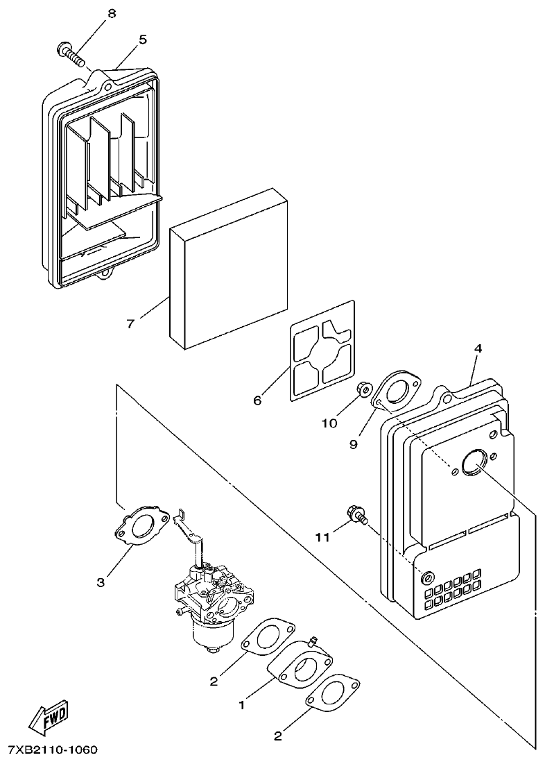 Yamaha 7WY2 INTAKE parts diagram