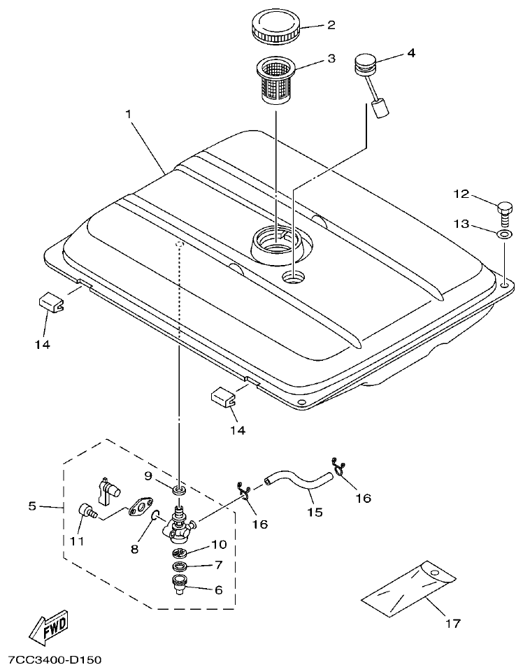 Yamaha EF66 FUEL TANK parts diagram