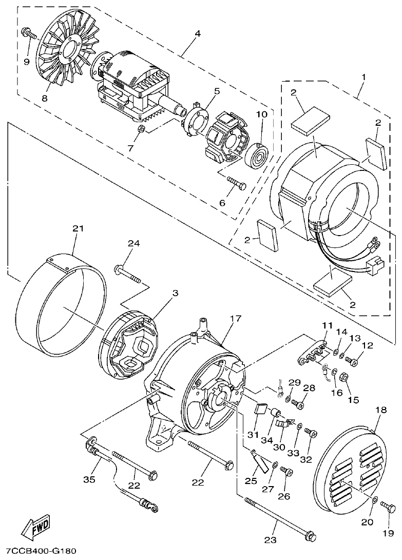 Yamaha EF66 GENERATOR 1 parts diagram