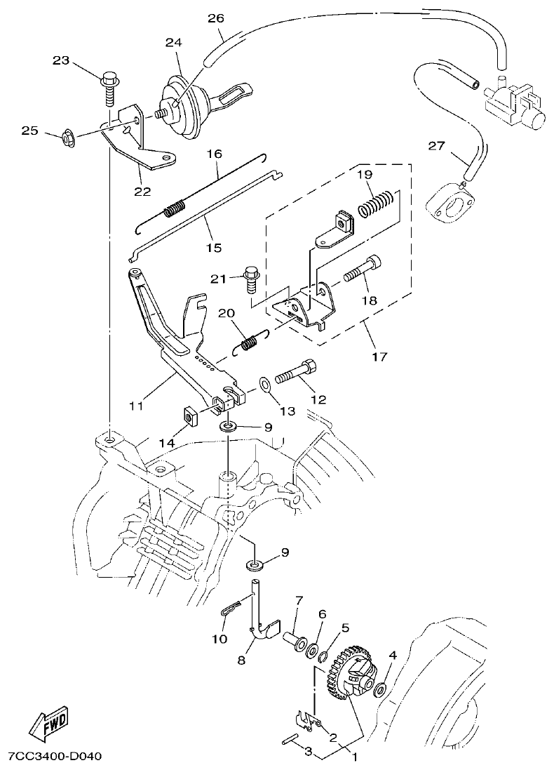 Yamaha EF66 GOVERNOR 1 parts diagram