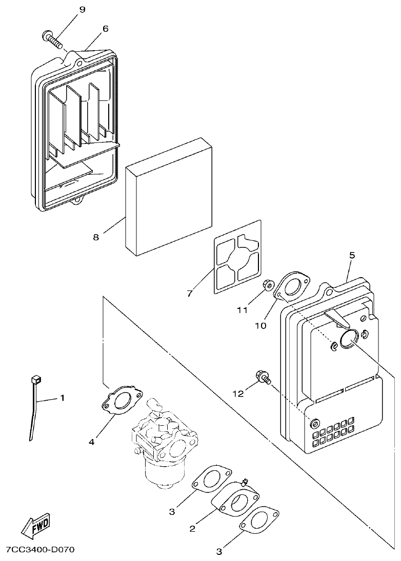 Yamaha EF66 INTAKE 2 parts diagram