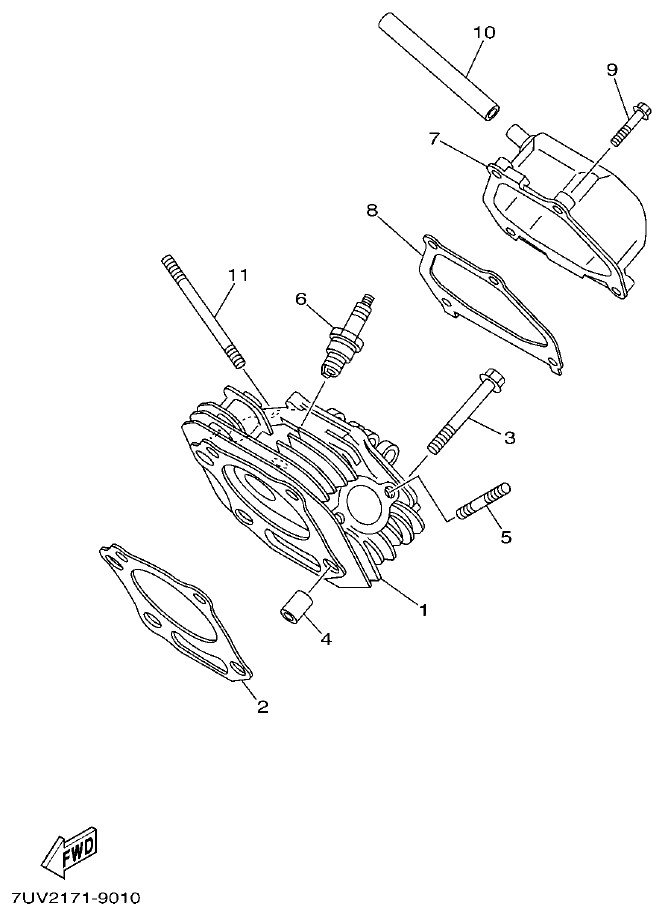 Yamaha EF66 CYLINDER parts diagram