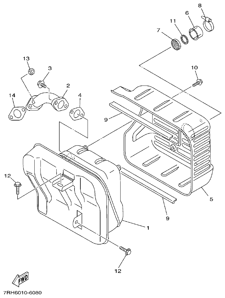 Yamaha EF66 EXHAUST parts diagram
