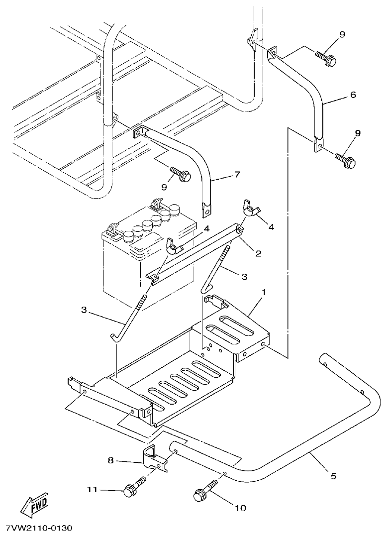 Yamaha EF66 BATTERY TRAY parts diagram