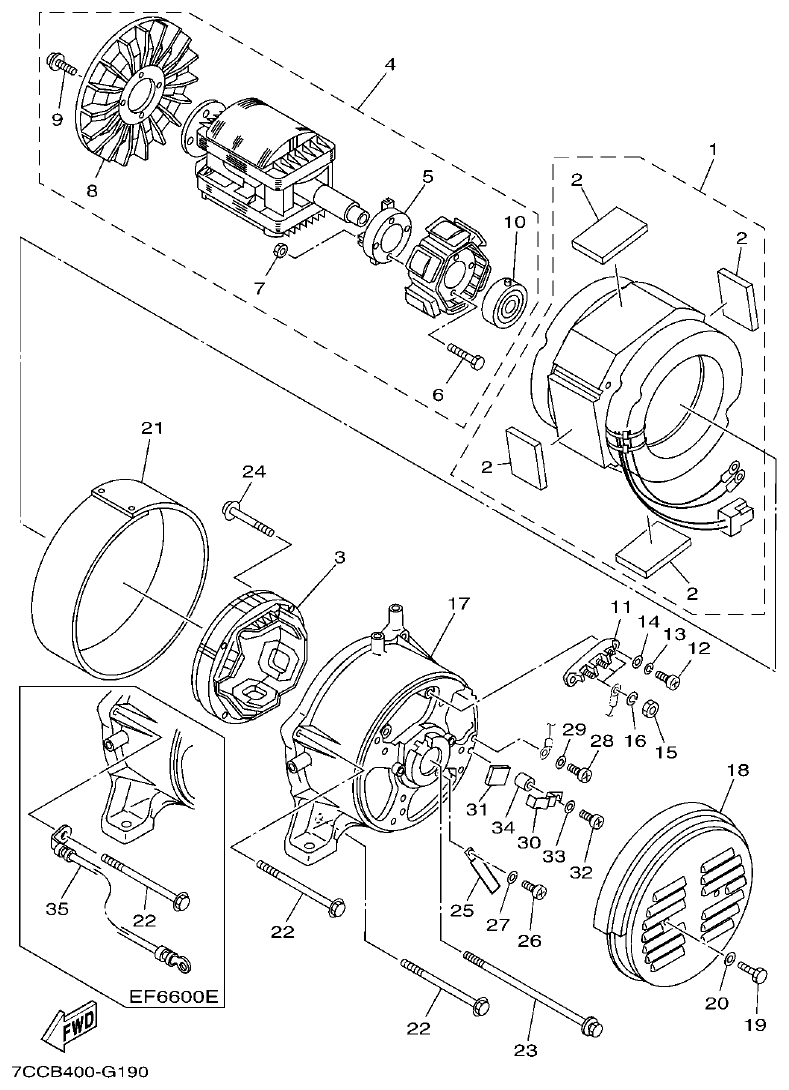 Yamaha EF66 GENERATOR 2 parts diagram