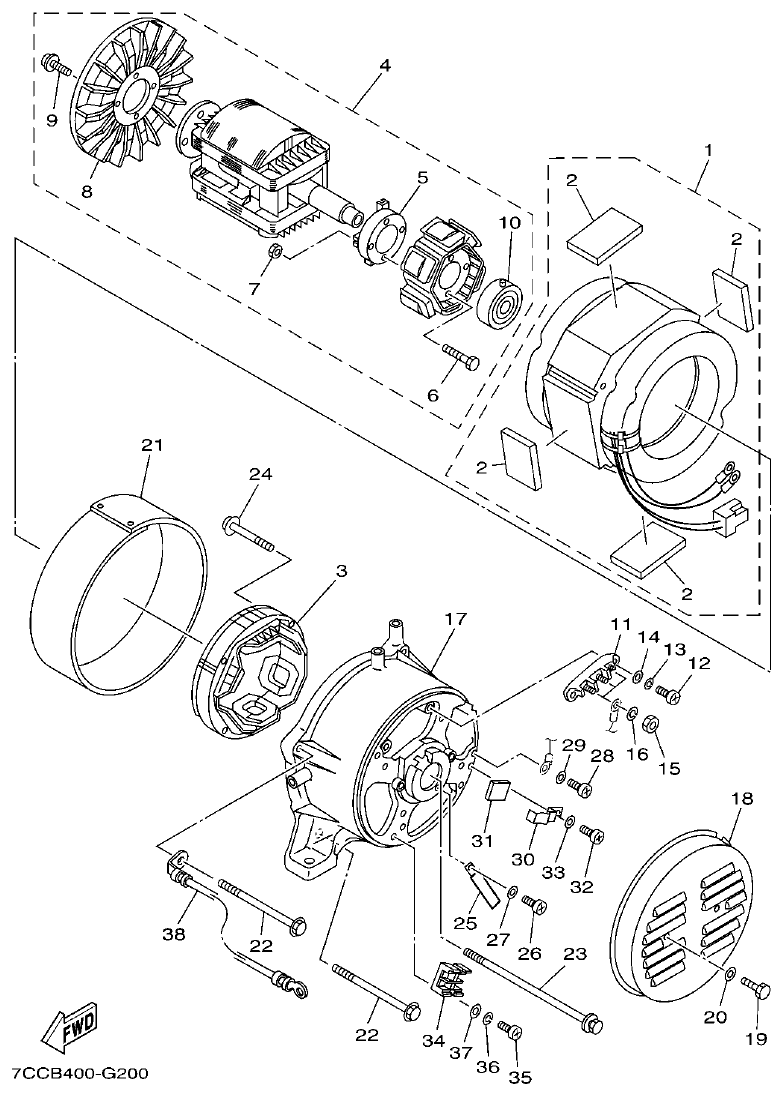 Yamaha EF66 GENERATOR 3 parts diagram