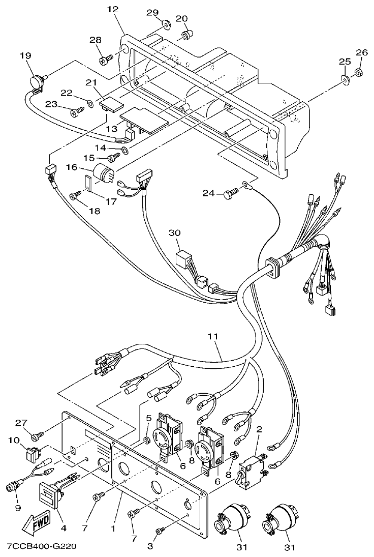 Yamaha EF66 CONTROL BOX 2 parts diagram