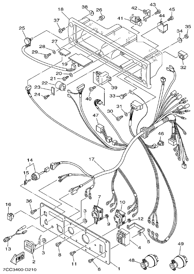 Yamaha EF66 CONTROL BOX 4 parts diagram