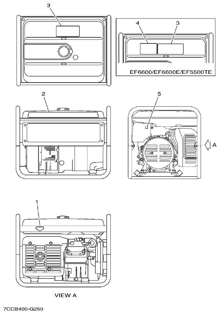 Yamaha EF66 EMBLEM & LABEL 1 parts diagram