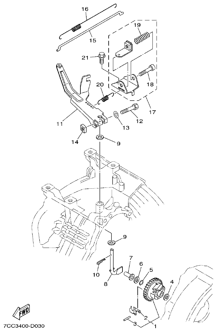 Yamaha EF66 GOVERNOR 2 parts diagram