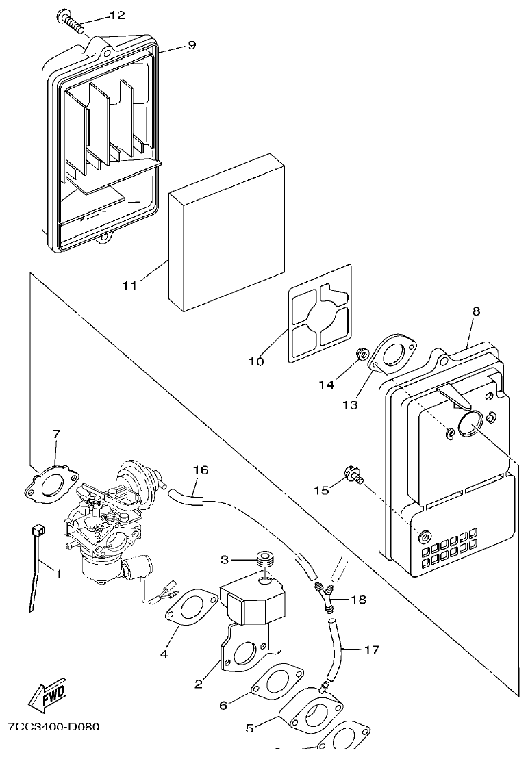 Yamaha EF66 INTAKE 1 parts diagram