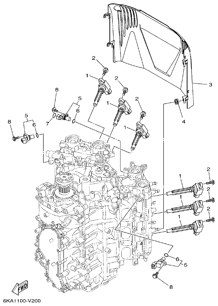 Yamaha F300XCB2, F300UCB2 ELECTRICAL 2 parts diagram