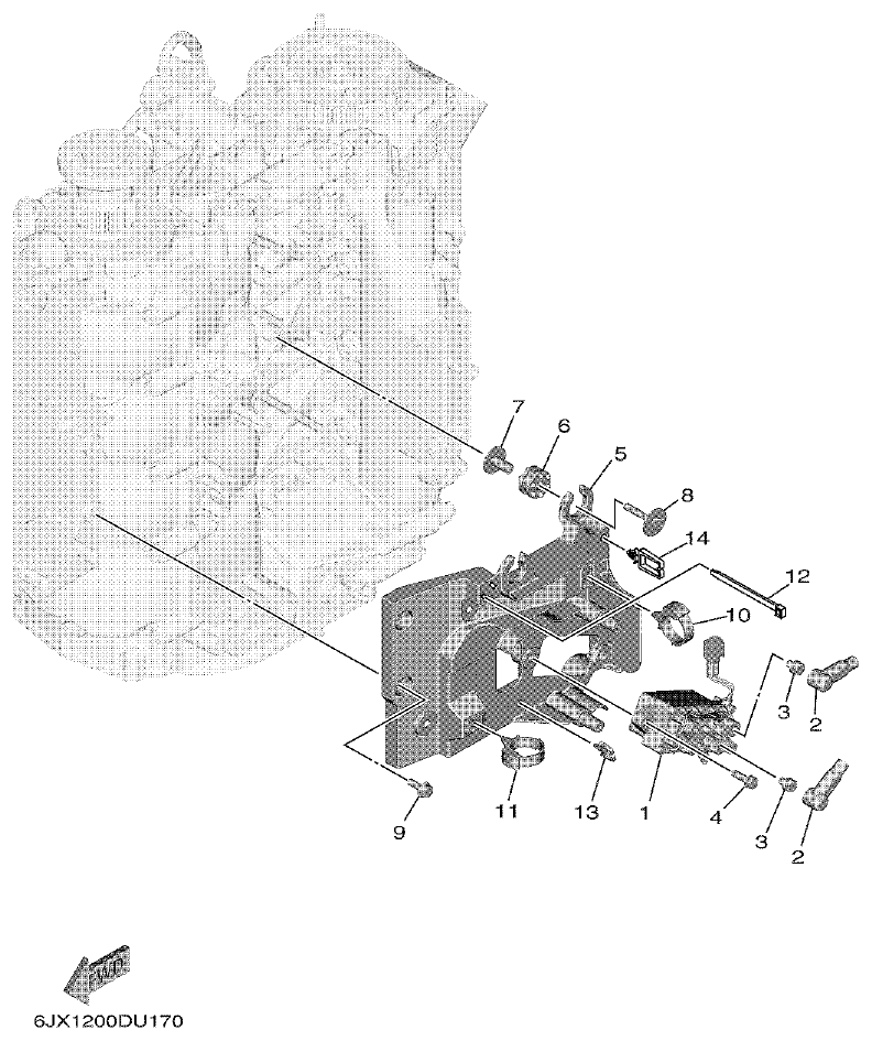 Yamaha F75F, F100G ELECTRICAL 4 parts diagram