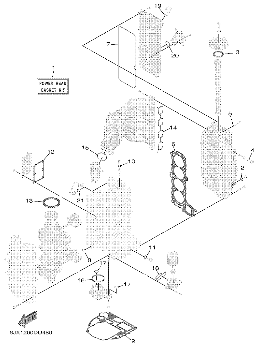 Yamaha F75F, F100G REPAIR KIT 1 parts diagram