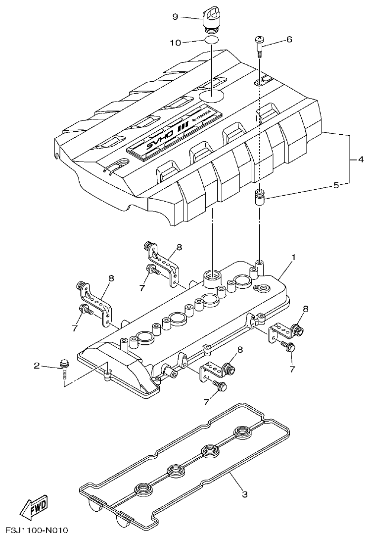 Yamaha F3JK CYLINDER 1 parts diagram