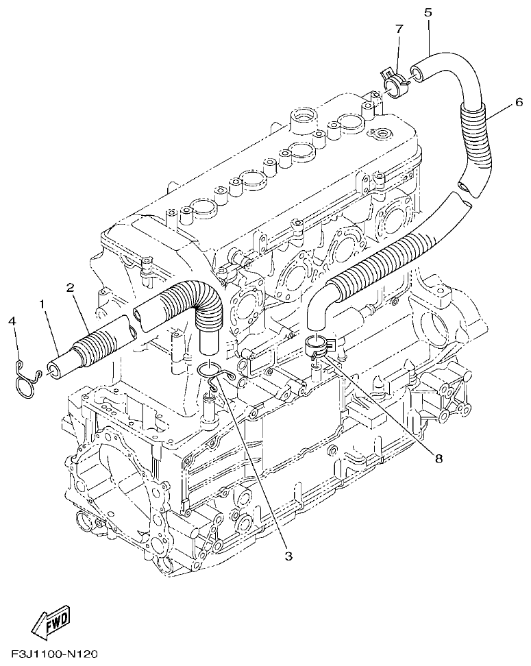 Yamaha F3JK BREATHER OIL parts diagram