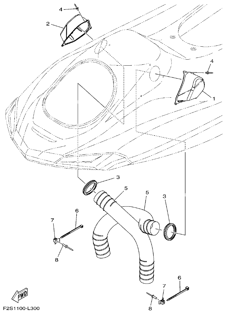 Yamaha F3JK VENTILATION parts diagram