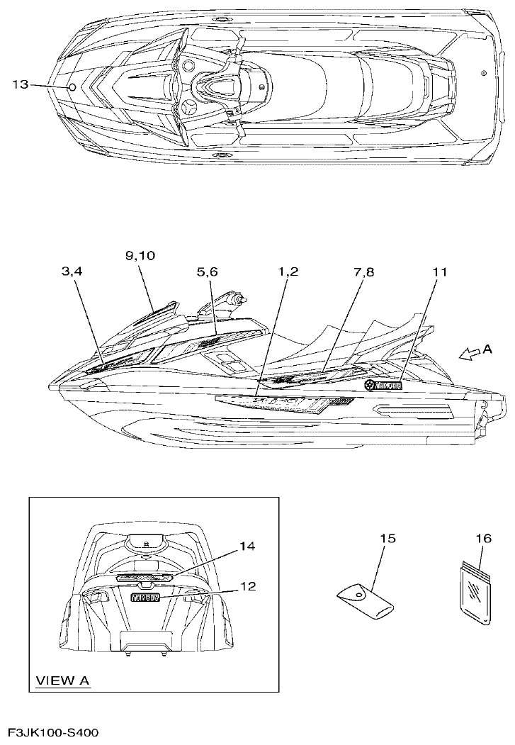 Yamaha F3JK GRAPHICS parts diagram