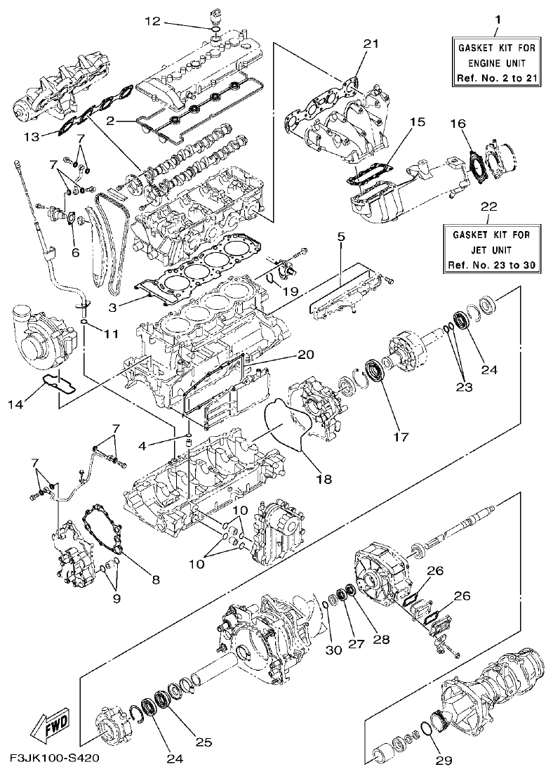 Yamaha F3JK REPAIR KIT 1 parts diagram