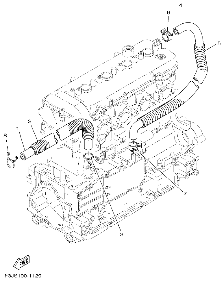 Yamaha FC1800A-U BREATHER OIL parts diagram
