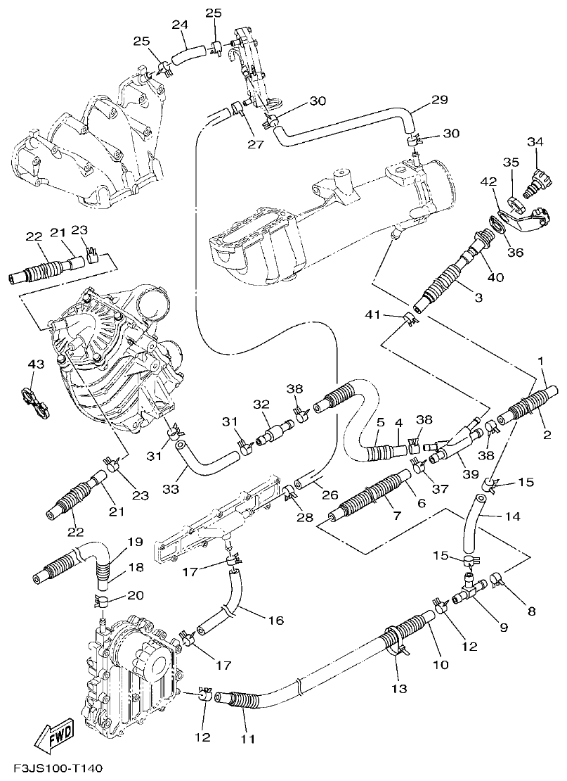 Yamaha FC1800A-U EXHAUST 2 parts diagram