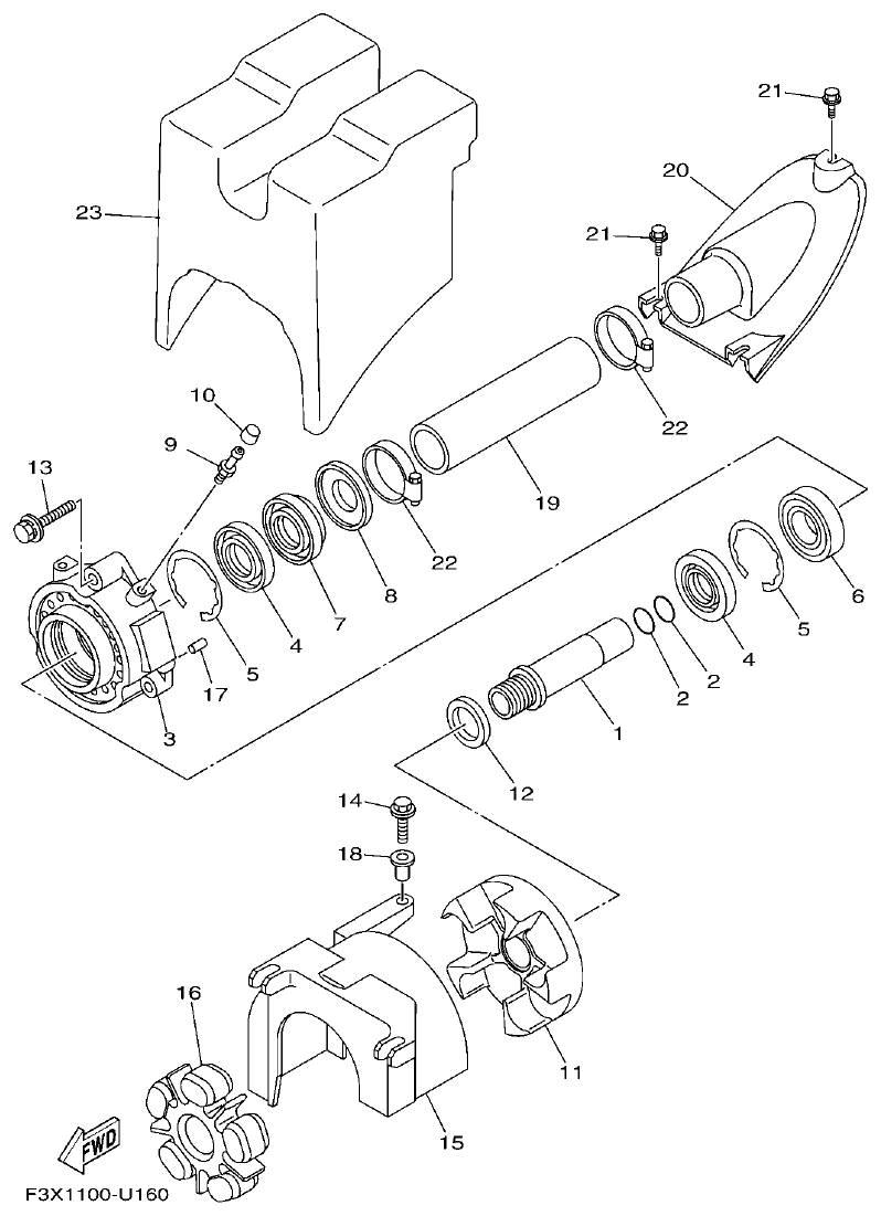 Yamaha FC1800A-U JET UNIT 2 parts diagram