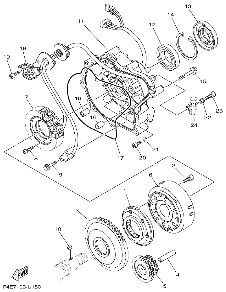 Yamaha FC1800A-U GENERATOR parts diagram