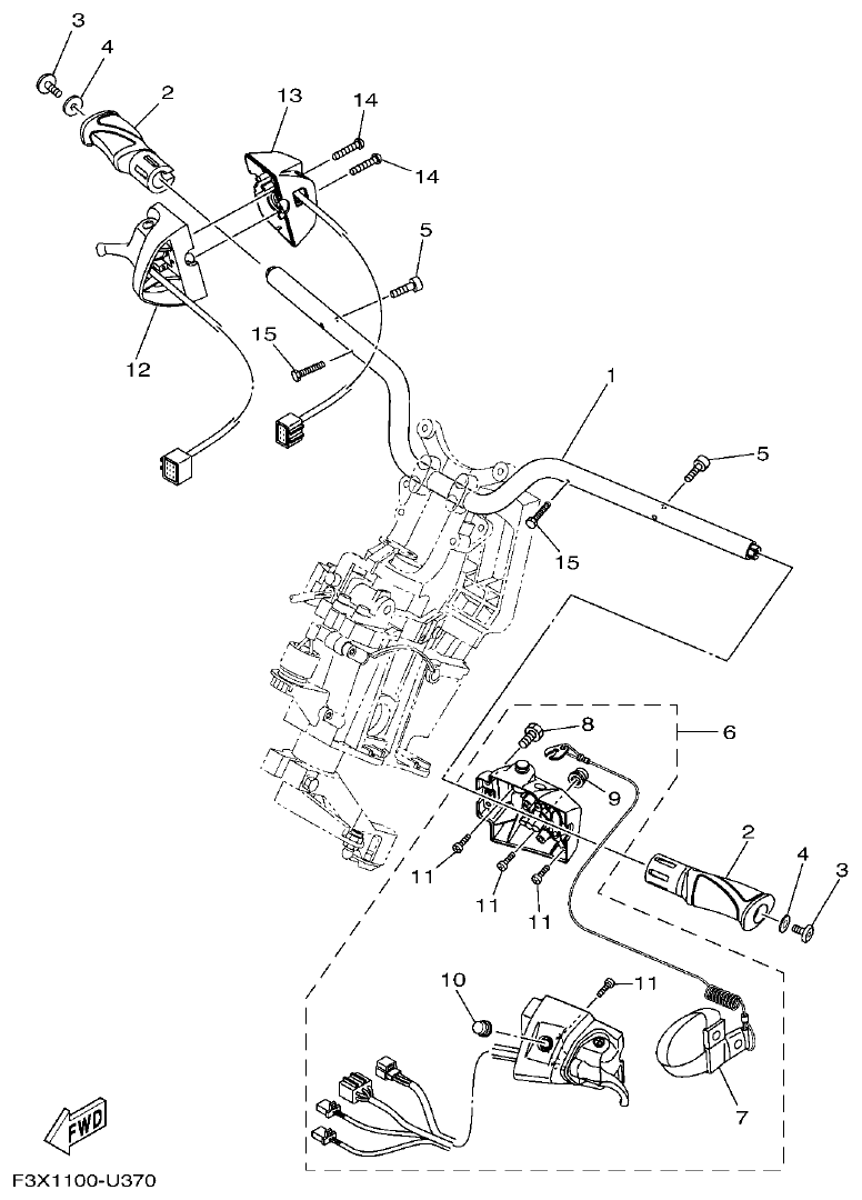 Yamaha FC1800A-U STEERING 1 parts diagram