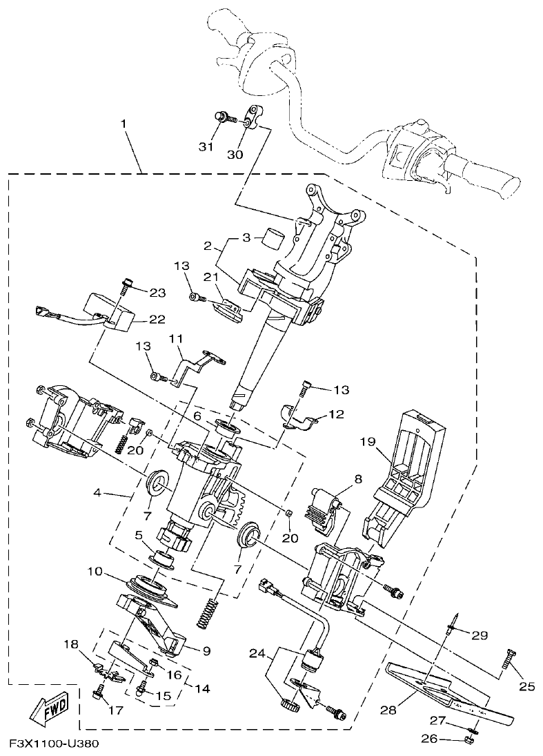 Yamaha FC1800A-U STEERING 2 parts diagram