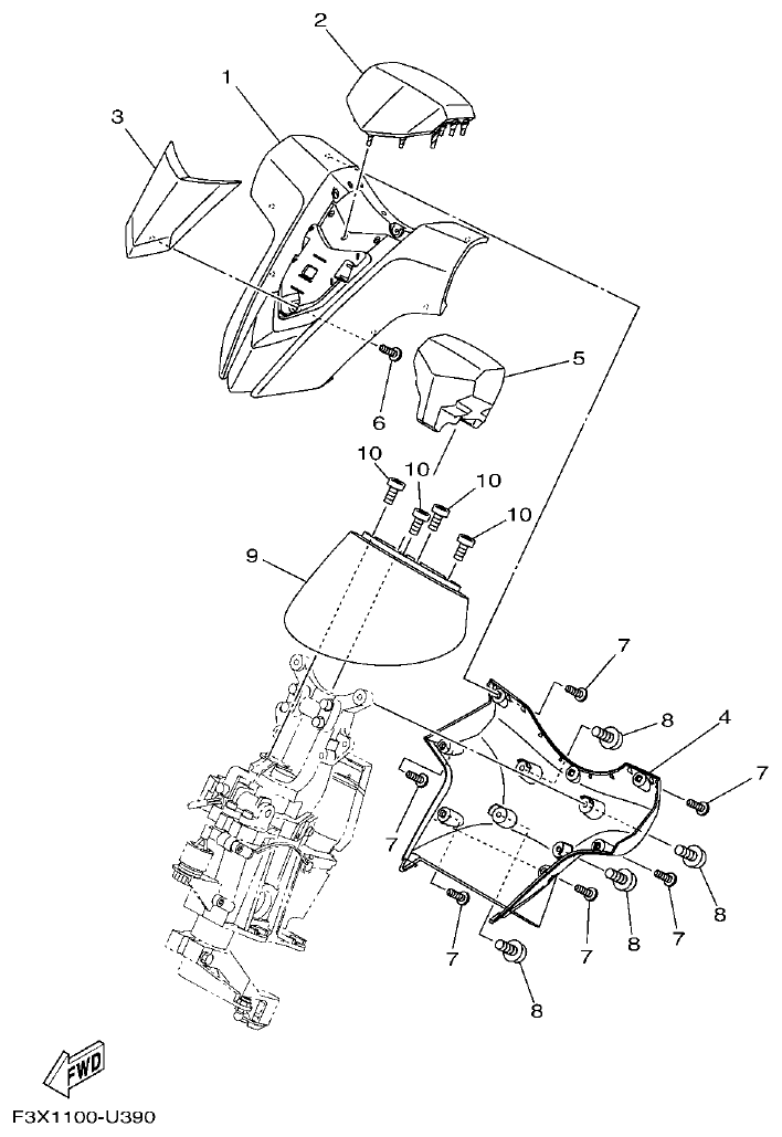 Yamaha FC1800A-U STEERING 3 parts diagram