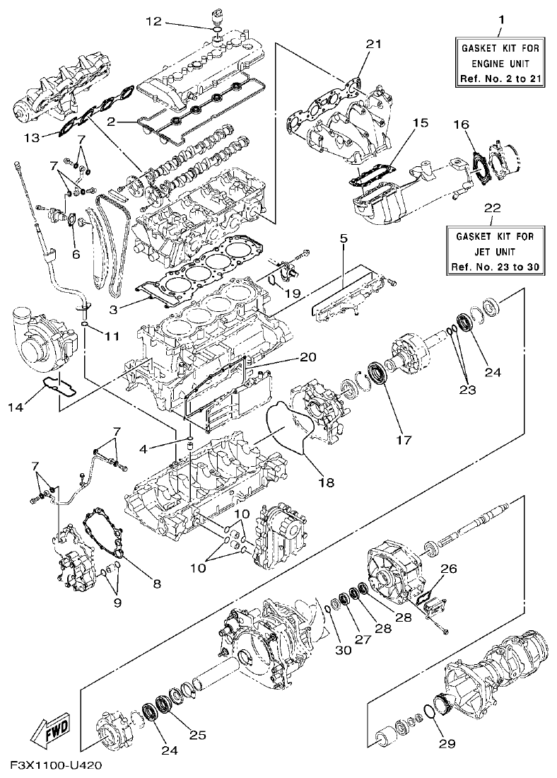 Yamaha FC1800A-U REPAIR KIT 1 parts diagram