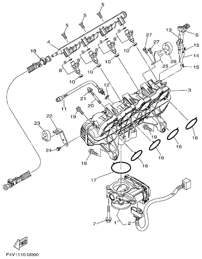 Yamaha FC1800A-U INTAKE 1 parts diagram