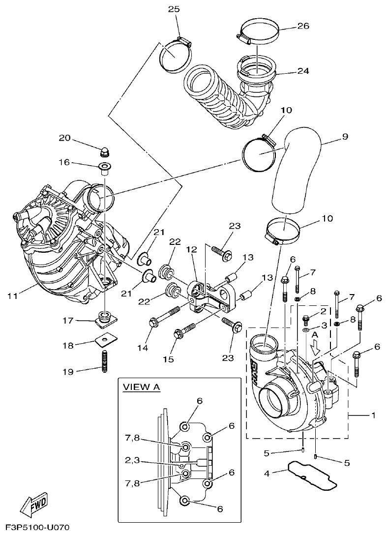 Yamaha FC1800A-U INTAKE 2 parts diagram