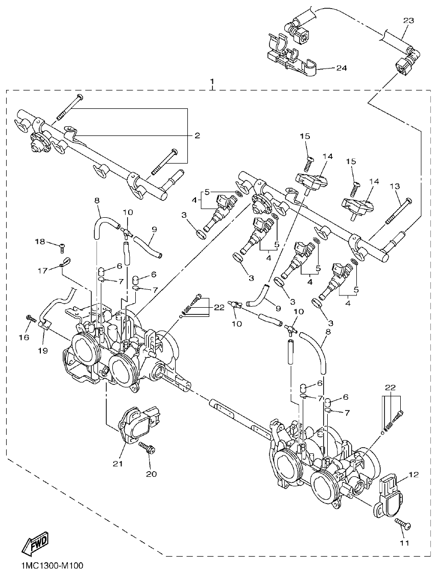 Yamaha FJR1300AP INTAKE 2 parts diagram