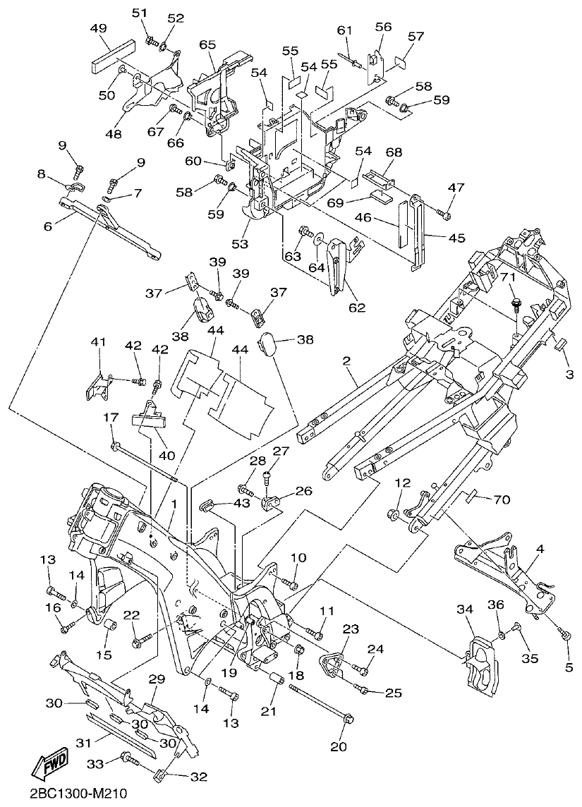 Yamaha FJR1300AP FRAME parts diagram