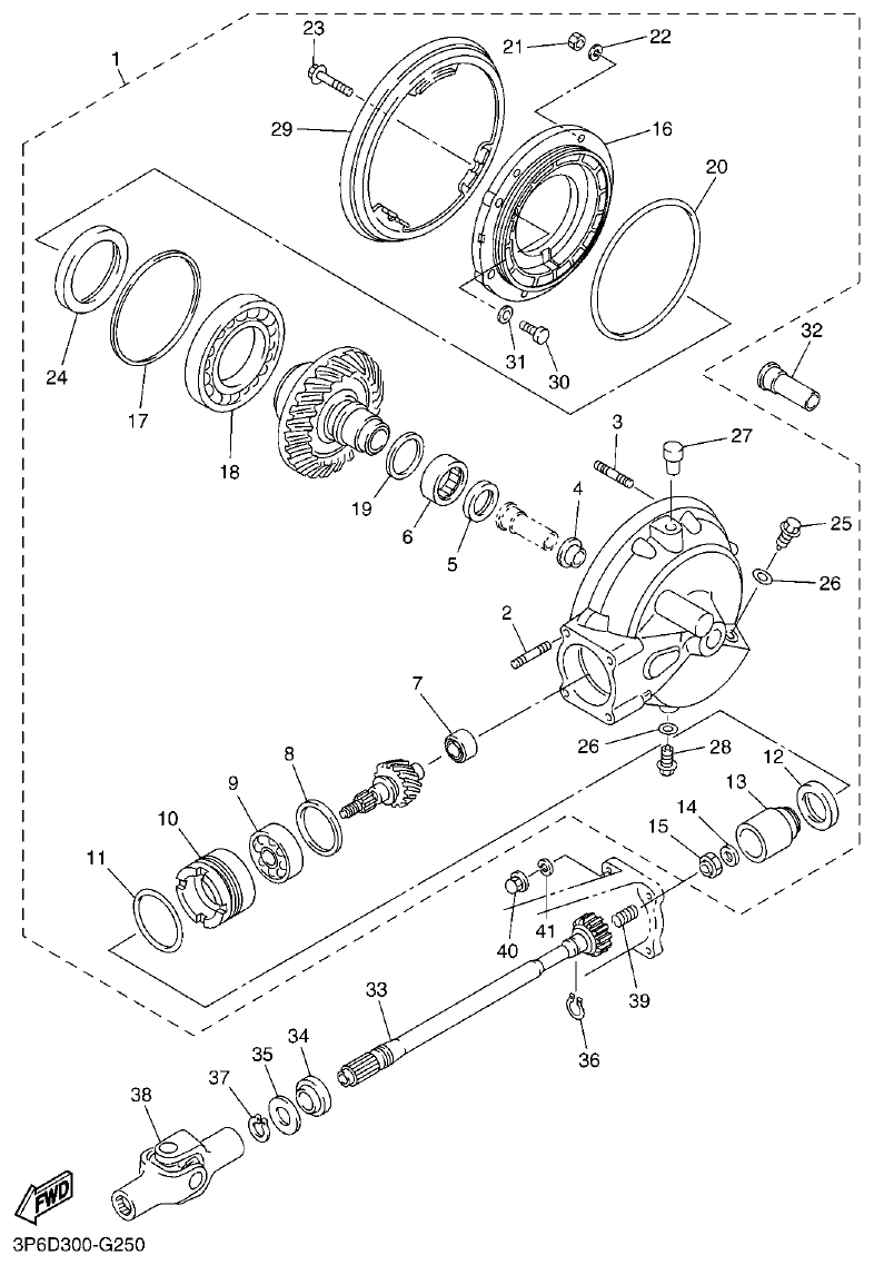 Yamaha FJR1300AP DRIVE SHAFT parts diagram