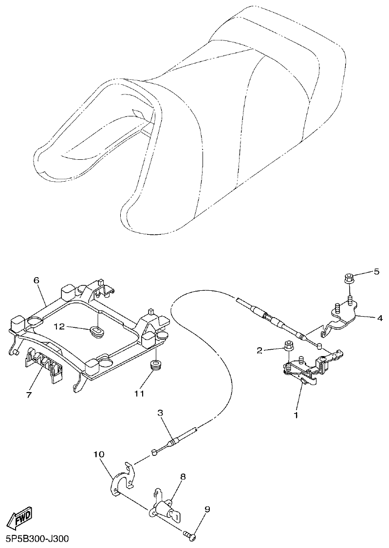 Yamaha FJR1300AP SEAT parts diagram
