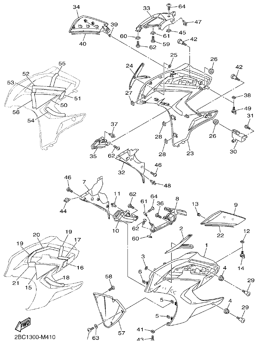 Yamaha FJR1300AP COWLING 2 parts diagram